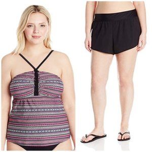 NWT Costa del Sol Stripe Bandeau Tankini Set sz 0X